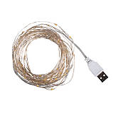 Електрогірлянда Yes! Fun Нитка на мідному дроті 100 LED тепло-біла 10 м статична, USB (975035), фото 3
