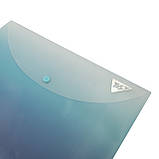 Папка-конверт YES А4 на кнопці Fusion, синьо-блакитна (492290), фото 2