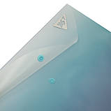 Папка-конверт YES А4 на кнопці Fusion, синьо-блакитна (492290), фото 3