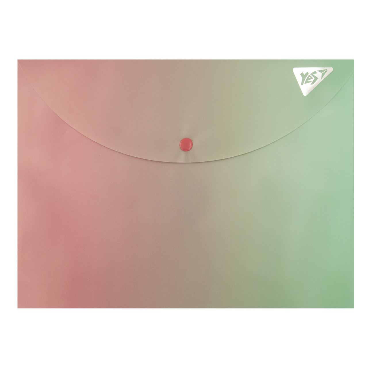 Папка-конверт YES А4 на кнопці Fusion рожево-зелена (492291), фото 1