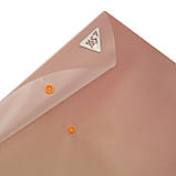 Папка-конверт YES А4 на кнопці Fusion, димчасто-рожева (492292), фото 3