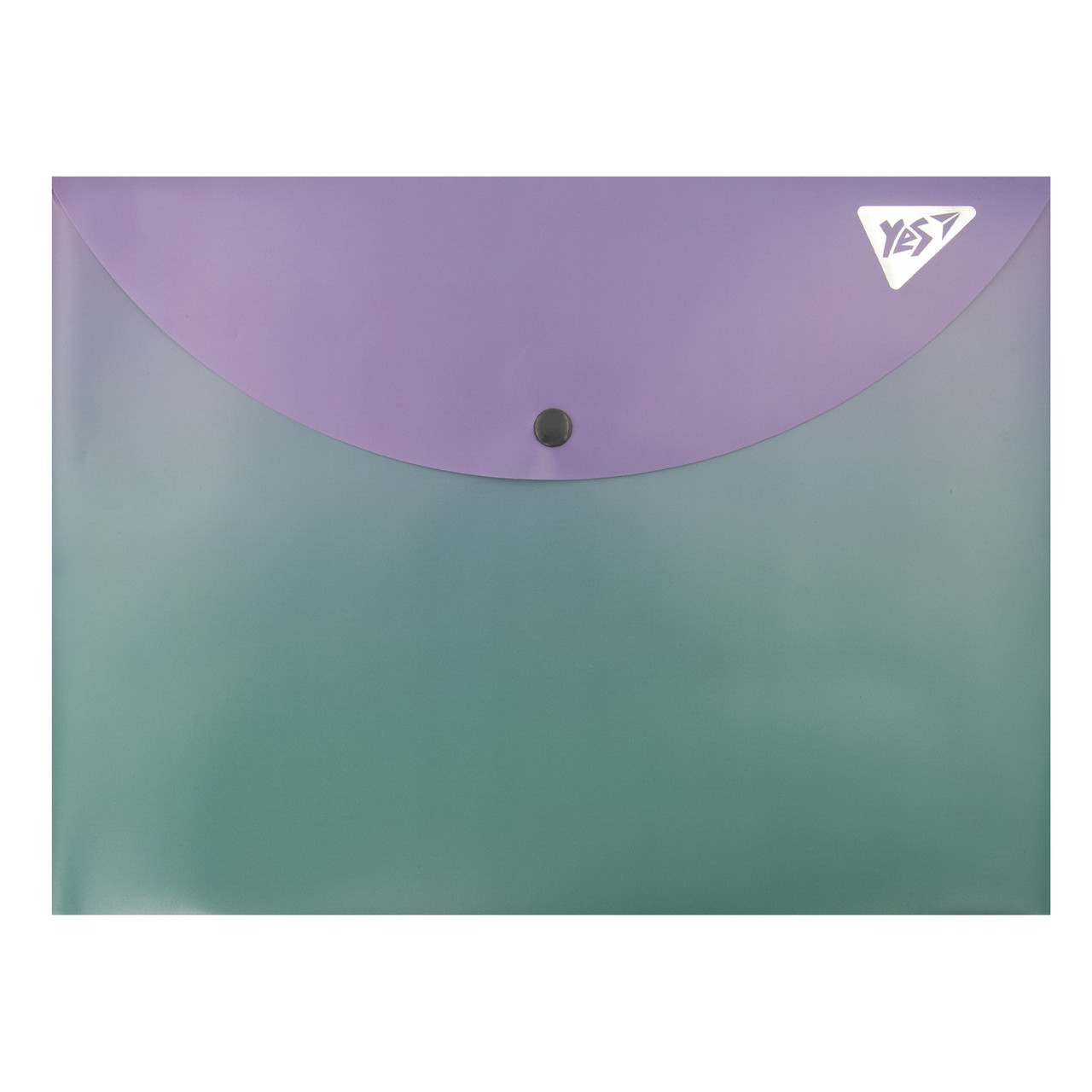 Папка-конверт YES А4 на кнопці Fusion, фіолетово-зелена (492293), фото 1