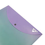 Папка-конверт YES А4 на кнопці Fusion, фіолетово-зелена (492293), фото 2