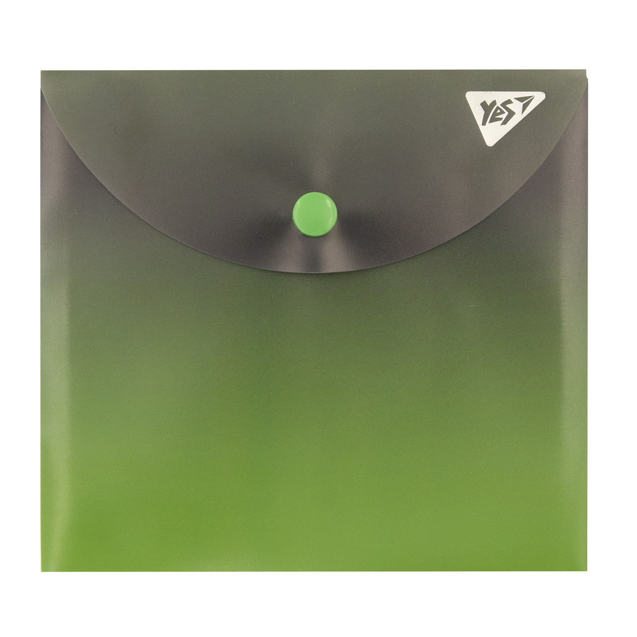 Папка-конверт YES B6 на кнопці Fusion сіро-зелена (492300), фото 1