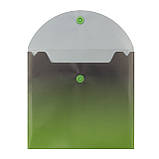 Папка-конверт YES B6 на кнопці Fusion сіро-зелена (492300), фото 2