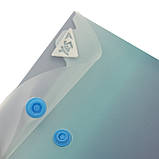 Папка-конверт YES B7 на кнопці Fusion синьо-блакитна (492302), фото 3