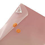 Папка-конверт YES B7 на кнопці Fusion димчасто-рожева (492303), фото 3