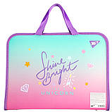 Папка-портфель Yes FC на блискавці з тканинними ручками Glamour (492312), фото 2