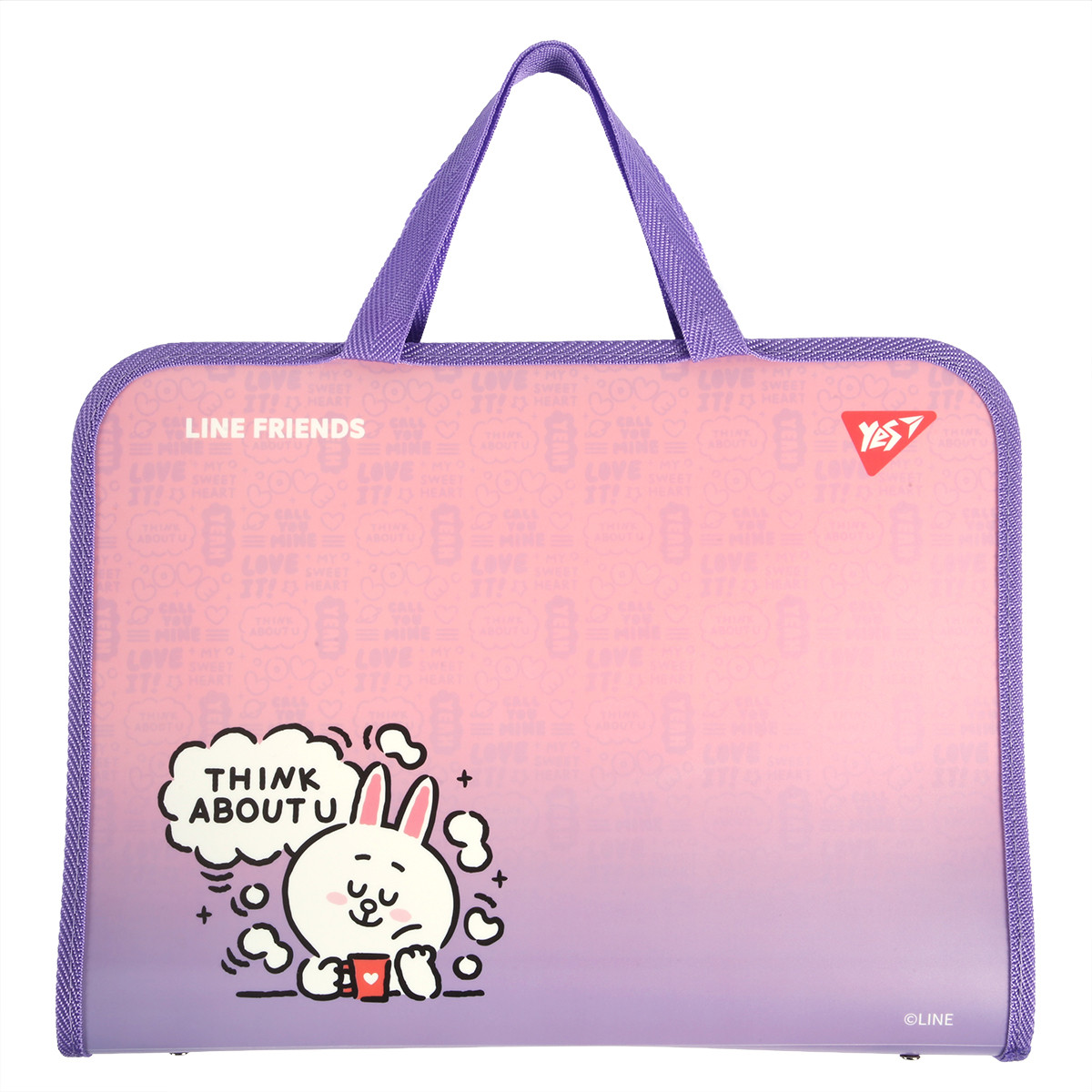 Папка-портфель Yes FC на блискавці з тканинними ручками Line Friends (492315), фото 1