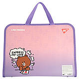 Папка-портфель Yes FC на блискавці з тканинними ручками Line Friends (492315), фото 2
