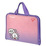 Папка-портфель Yes FC на блискавці з тканинними ручками Line Friends (492315), фото 3