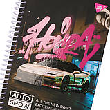 Блокнот YES А5 64 арк 7БЦ cпіраль Auto show. Honda клітинка (152014), фото 2