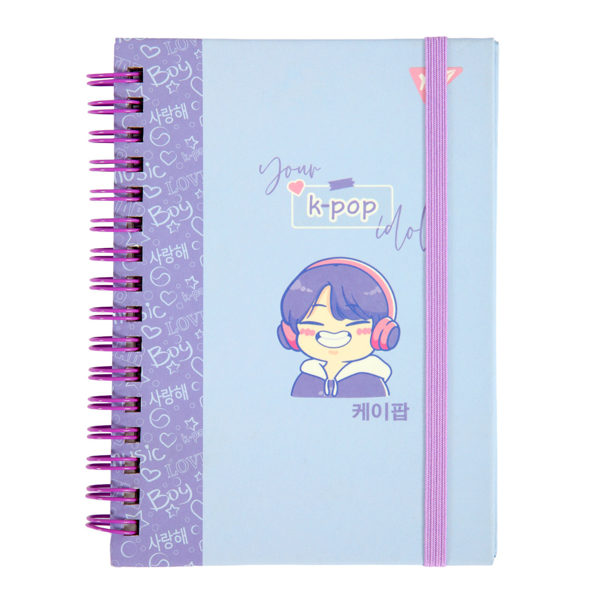 Блокнот YES А6 64 арк 7БЦ cпіраль K-POP клітинка (152031), фото 1