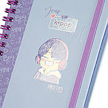 Блокнот YES А6 64 арк 7БЦ cпіраль K-POP клітинка (152031), фото 2