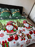 Евро Комплект постельного белья Бязь Gold - Lux размер 200х220 Новогодний