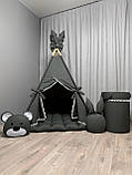 Вігвам для дітей Графіт 17 БОНБОН з Кошиком Повний комплект, вігвам для хлопчика, вігвам для дівчинки, дитячий вігвам, вігвам, фото 6