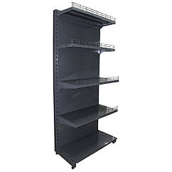 Односторонній торговий стелаж 1900х750 мм, приставний стелаж в магазин, стелажі Рістел, стелаж для продуктів, стелаж для бакалії,