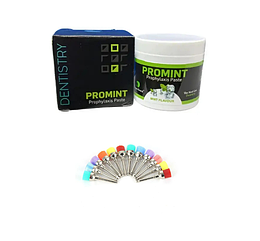 Promint,Полірувальна паста для чищення,Смак: м'ята 100 г (Dengen Dental) Паста +5 полірувальних щіточок