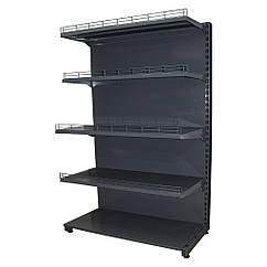 Односторонній торговий стелаж 1900х1200 мм, приставний стелаж в магазин, стелажі Рістел, стелаж для продуктів, стелаж для бакалії,