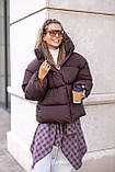 Жіночий стильний пуховик у стилі оверсайз, фото 4