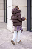 Жіночий стильний пуховик у стилі оверсайз, фото 9