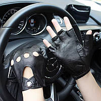 Шкіряні рукавиці без пальців. Перчатки для водіння