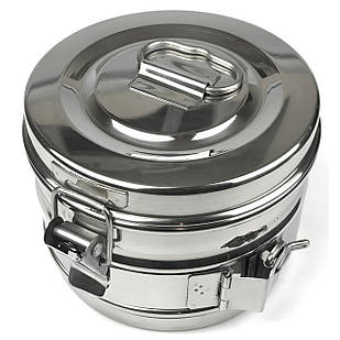 Коробка стерилізаційна з нержавіючої сталі по SCHIMMELBUSCH SURGIWELOMED. Діаметр 125 мм , висота 80 мм