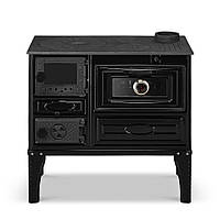 DUVAL EK-4012 BL (BLACK EDITION). Дров'яна піч-кухня «євро буржуйка» з духовкою