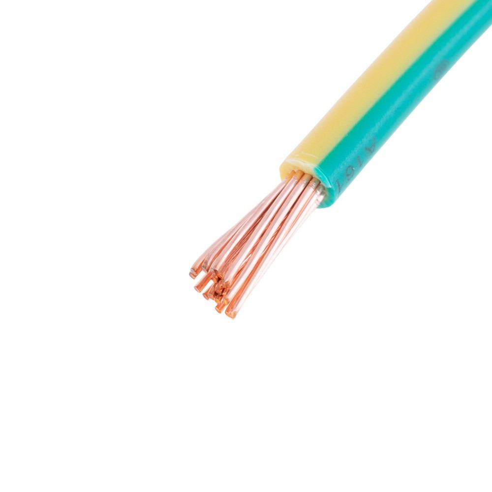 Провід багатожильний 6mm² (10AWG, 19xD0.64mm) жовто-зелений, 1м