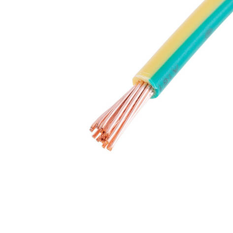 Провід багатожильний 6mm² (10AWG, 19xD0.64mm) жовто-зелений, 1м, фото 1