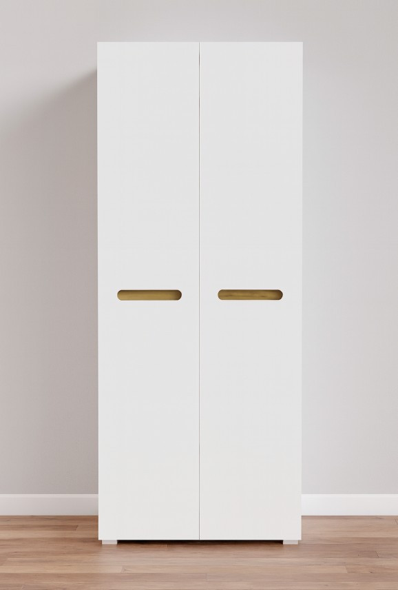 Шафа Б'янко 2д (90) без дзеркала МДФ білий глянець Світ Меблів, фото 1