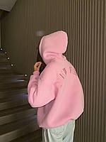 Жіночий теплий об'ємний худі з вишивкою на спині