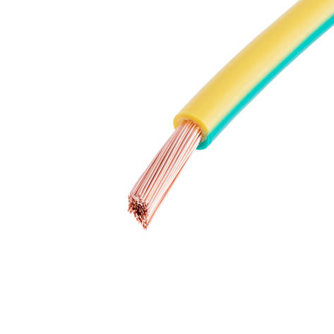 Провід багатожильний 6mm² (10AWG, 84xD0.29mm) жовто-зелений, фото 1