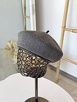 Женский берет в классическом стиле с узором елки. Берет женский классический узор елки.