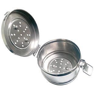 Коробка стерилізаційна з нержавіючої сталі по KONRICH SURGIWELOMED. Діаметр 125 мм , висота 80 мм (з фільтром)