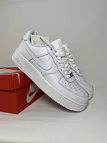 Чоловічі шкіряні кросівки Nike Air Force 1 White білі