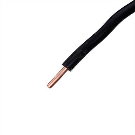 Провід одножильний 2.5mm² (14AWG, 1xD1.78мм, мідь, PVC), чорний, 1м, фото 2