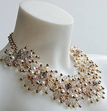 Оригинальное колье с цветами DRESS 5135