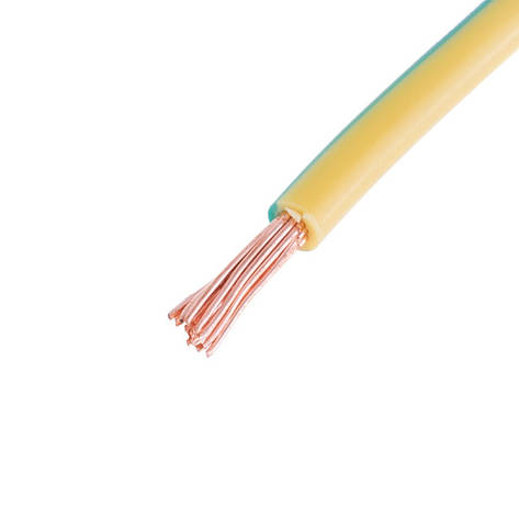 Провід багатожильний 4mm² (12AWG, 19xD0.52mm) жовто-зелений, 1м, фото 1