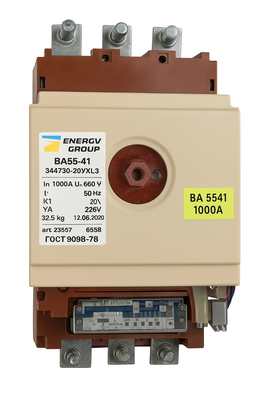 Вимикач ВА53-41 344730 1000А стаціонарний, електромагнітний привод, фото 1