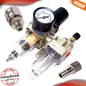 Регулятор тиску повітря 10 бар Kraft&Dele KD1496 редуктор тиску для пневматичного обладнання