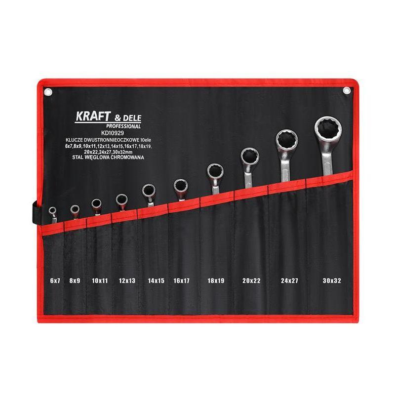Накидні ключі з різними розмірами 10 шт. Kraft&Dele KD10929 накидні для механічних робіт у наборі, фото 1