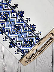 Стрейч кулір принт "Вишиванка синяя на світлом" - 180см. (діджитал)ВІДРІЗ 0.85см