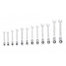 Набір комбінованих гайкових ключів із тріскачкою 8-19мм 12 шт Kraft&Dele KD11304 ключі з шарніром