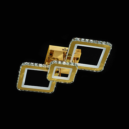 Люстра-квадрати світлодіодна з пультом керування золото, фото 1