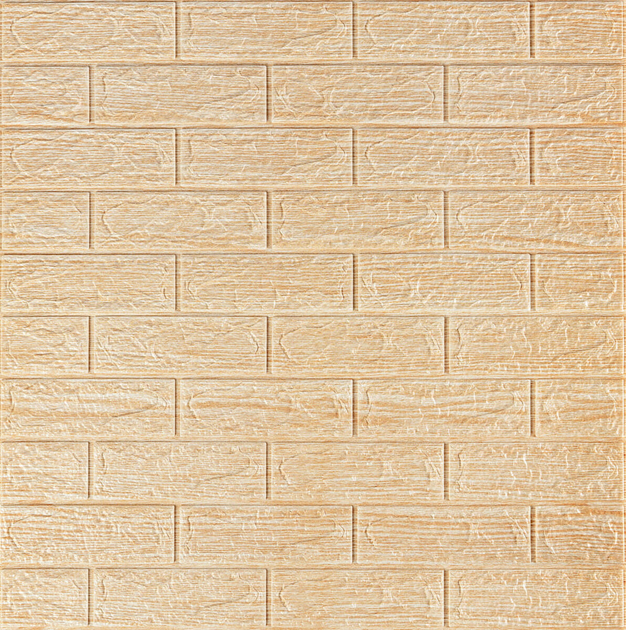 3Д панелі самоклеючі під цеглу, м'які 3D панелі самоклейка для стін 5 мм, Бежева смужка, фото 1