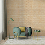 3Д панелі самоклеючі під цеглу, м'які 3D панелі самоклейка для стін 5 мм, Бежева смужка, фото 3