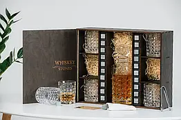 Подарунковий набір для віскі із стеатитовими каменями №6 Diamond Bohemian