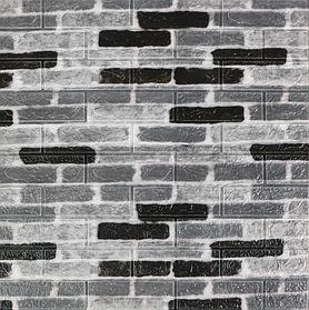 3D панелі самоклейка на стіну, самоклеючі м'які 3Д панелі 700х770х3 мм, Сіра Катеринославська цегла