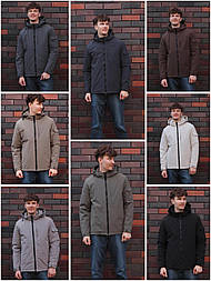 Однотонна стильна куртка чоловіча в чорному та темно-бежевому кольорі